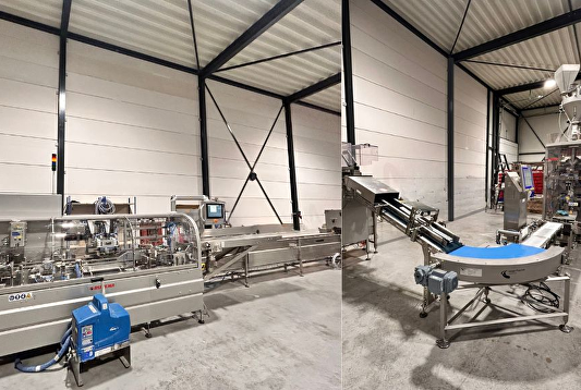 Rovema-Kartoniermaschine und VPS 260 verpacken Milchpulver für einen französischen Kunden